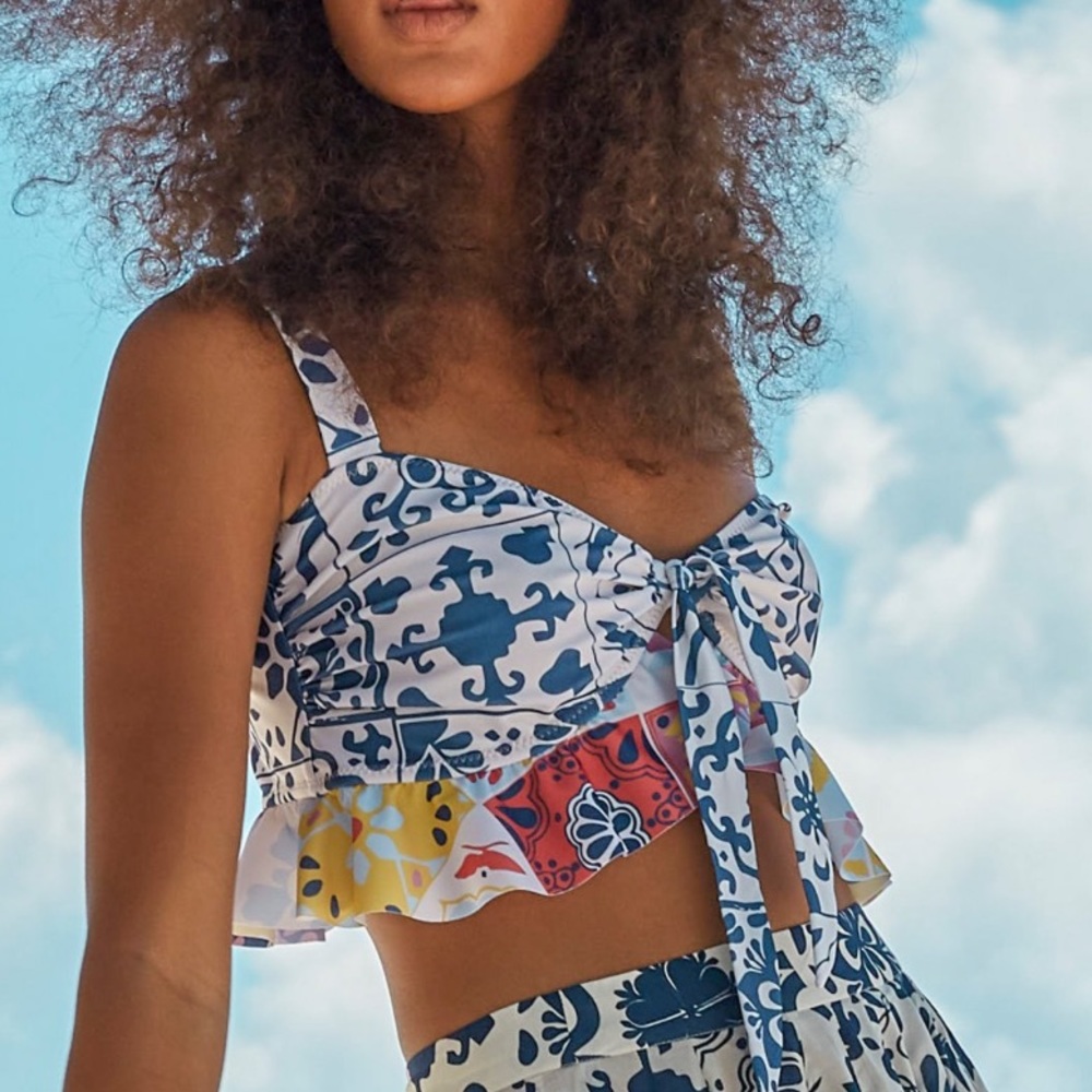 Carolina K Jenni Bikini Top TERRACOTTA TILE BLUE